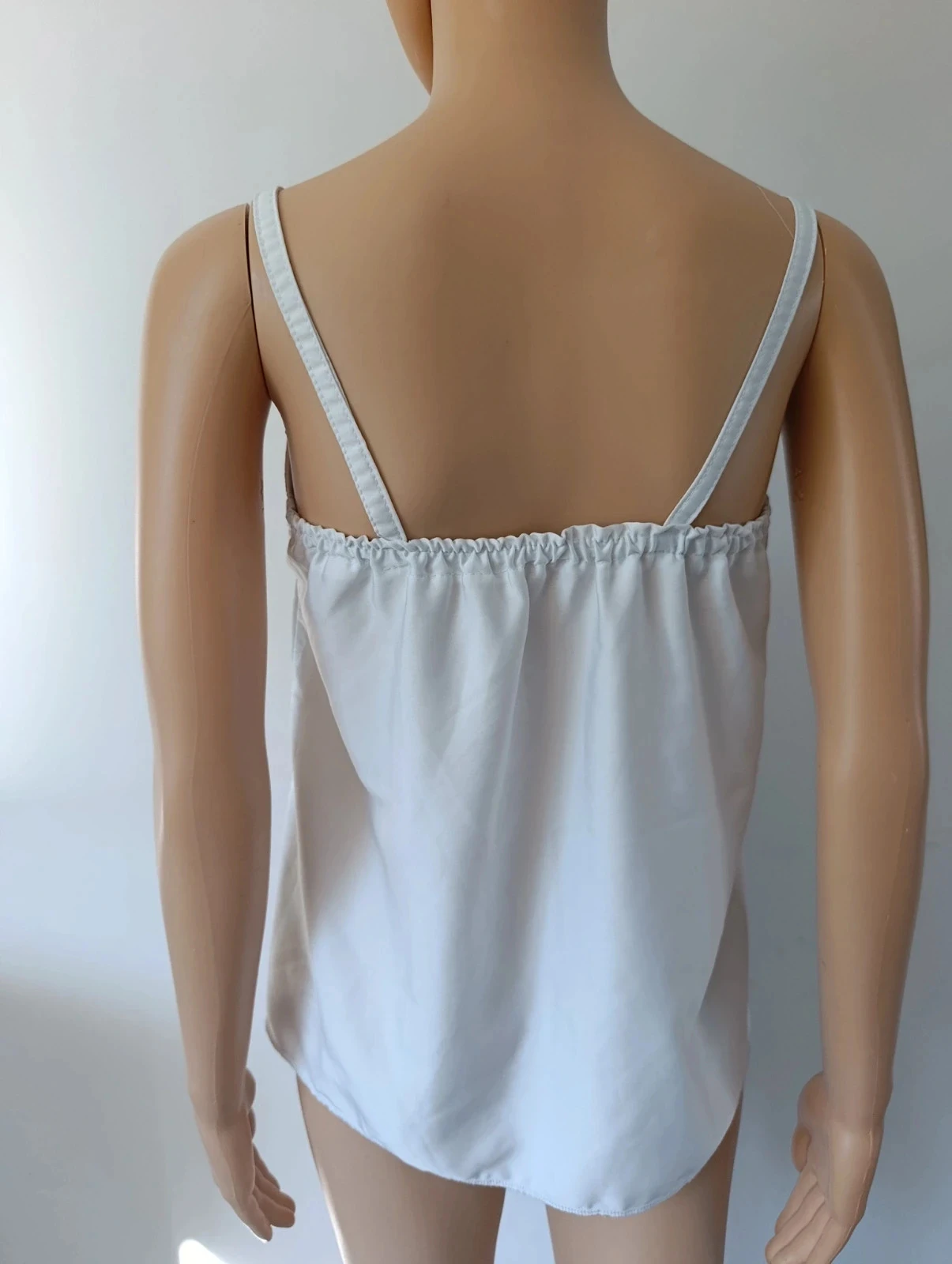Caraco blanco para mujer – Tank top fluido con tirantes finos – Talla S/M – photo 7